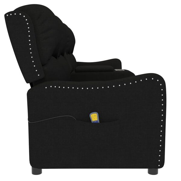vidaXL 4-Sitzer Massagesessel mit Getr&auml;nkehalter Schwarz Stoff