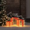 vidaXL Geschenkbox mit 60 LEDs 3 pcs Warmwei&szlig; 20 x 20 x 20 cm Acryl