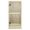 vidaXL Beistellschrank mit Glast&uuml;ren Sonoma-Eiche 35x37x75,5 cm
