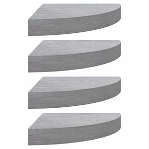 vidaXL Eck-Schweberegale 4 Stk. Betongrau 25x25x3,8 cm MDF