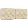 vidaXL Bett mit Matratze Creme 140x190 cm Stoff