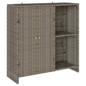 vidaXL Aufbewahrungsschrank mit Regal Grau 100 x 36 x 102 cm Rattan