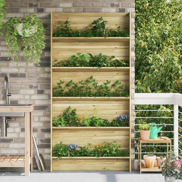 vidaXL Pflanzenregale Braun 90 x 15 x 180 cm Impr&auml;gniertes Kiefernholz