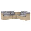 vidaXL Sofa Set 7 Stk. Beige und Hellgrau Polyrattan und Stahl