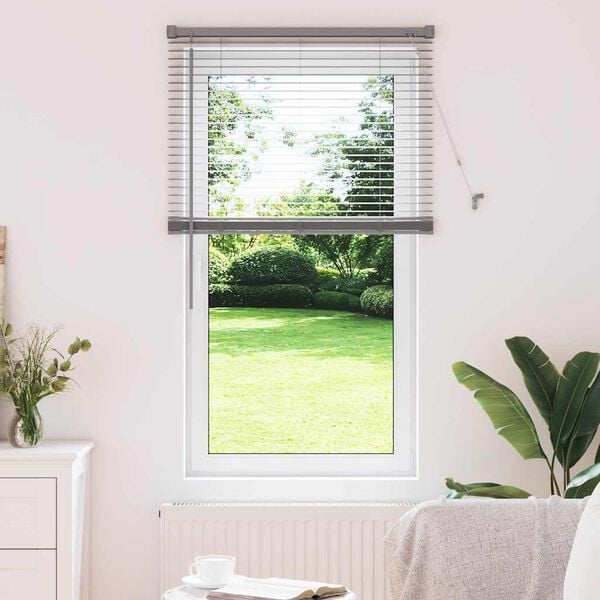 vidaXL Fensterjalousie mit Vorh&auml;ngen Silber Aluminium