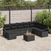 vidaXL Garten-Sofa-Set 9 pcs Schwarz