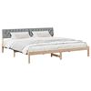 vidaXL Bettgestell Braun und hellgrau 200 x 200 cm Massivholz Kiefer