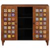 vidaXL Sideboard mit Regal Walnuss 90 x 33,5 x 75 cm Massivholz Mango