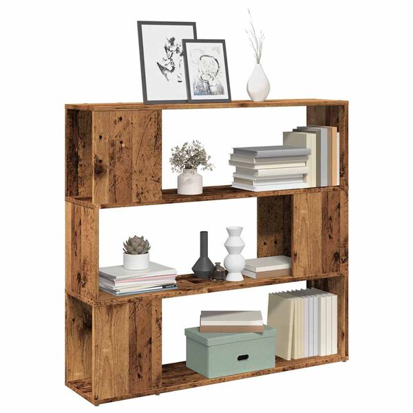 vidaXL B&uuml;cherregal/Raumteiler Altholz-Optik 100x24x94 cm