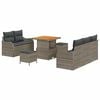 vidaXL Gartensofa-set mit Kissen 8 pcs Grau Poly-Rattan