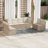 vidaXL 8-tlg. Garten-Sofagarnitur mit Kissen Beige Poly Rattan