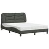 vidaXL Bett mit Matratze "Hvar" Dunkelgrau 140x190 cm Stoff
