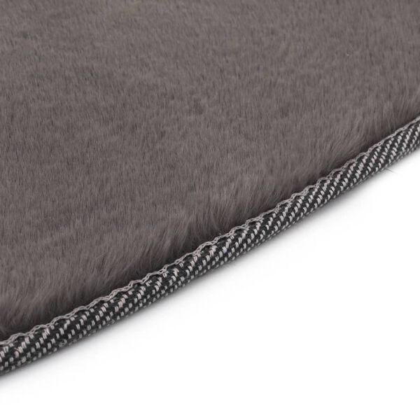 vidaXL Teppich 160 cm Kunstkaninchenfell Dunkelgrau