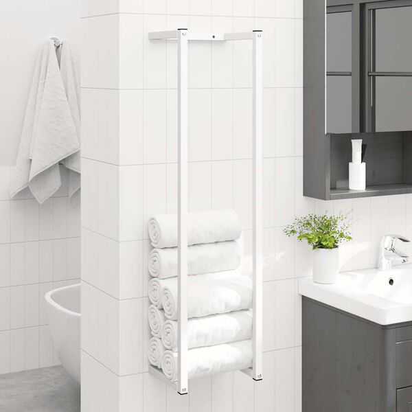 vidaXL Handtuchst&auml;nder Wei&szlig; 25x20x95 cm Stahl