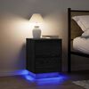 vidaXL Nachttisch mit LED-Leuchten Schwarz 38x34x50 cm
