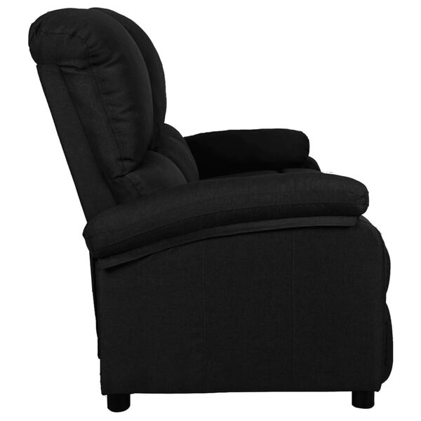 vidaXL 3-Sitzer-Sofa Verstellbar Schwarz Stoff