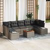 vidaXL Gartensofa-set mit Kissen 8 pcs Grau Poly-Rattan