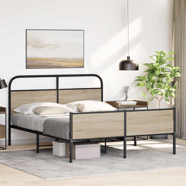 vidaXL Metallbett ohne Matratze R&auml;uchereiche 160x200 cm