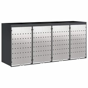 vidaXL Wagenm&uuml;llbeh&auml;lter f&uuml;r 4 Beh&auml;lter 272 x 77,5 x 121,5 cm Stahl