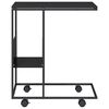 vidaXL Beistelltisch mit Rollen Schwarz 55x36x63,5 cm Holzwerkstoff