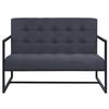 vidaXL 2-Sitzer Sofa mit Armlehnen Stahl und Stoff Dunkelgrau