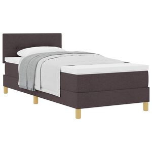 vidaXL Boxspringbett mit Matratze Dunkelbraun 90 x 190 cm Stoff