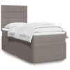 vidaXL Boxspringbett mit Matratze Taupe 90x200 cm Stoff