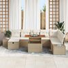 vidaXL Garten-Sofa-Set mit Speicher 9 pcs Beige Poly Rattan