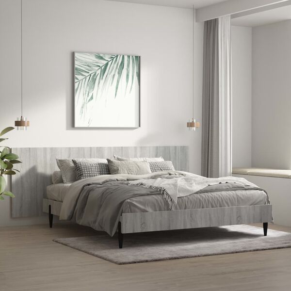 vidaXL Wand Kopfteil Grau Sonoma 240x1,5x80 cm Holzwerkstoff