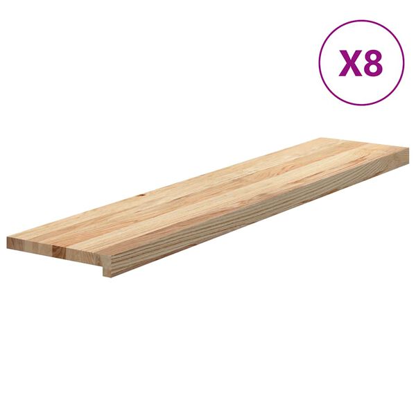 vidaXL Treppenstufen 8 Stk. Unbehandelt 120x30x2 cm Massivholz Eiche