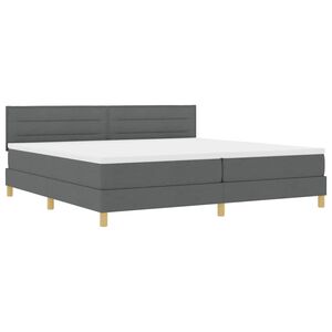 vidaXL LED Boxspringbett mit Kopfteil Dunkelgrau 200 x 200 cm Stoff