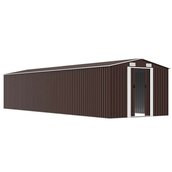 vidaXL Ger&auml;tehaus Braun 257x990x181 cm Verzinkter Stahl