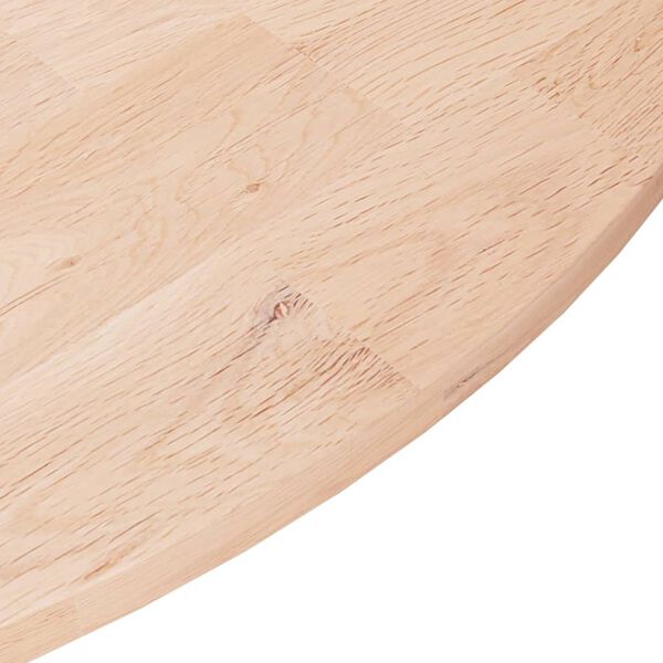 vidaXL Runde Tischplatte &Oslash;80x1,5 cm Unbehandeltes Massivholz Eiche