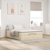 vidaXL Ottoman-Bett mit Matratze Creme 140x200 cm Stoff
