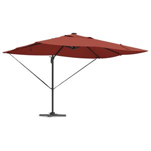 vidaXL Sonnenschirm mit LED-Lichtleisten Terrakotta 352 x 251 x 265 cm