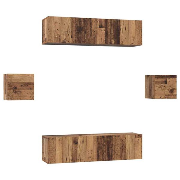 vidaXL TV-Schrankset Wandmontiert 6 pcs Altholz Holzwerkstoff