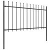 vidaXL Gartenzaun mit Speerspitze Stahl 181 x 100 cm Schwarz