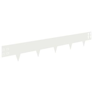 vidaXL Raseneinfassung 50 stk. 100 x 15 cm Stahl Wei&szlig;
