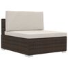 vidaXL 4-tlg. Garten-Sofagarnitur mit Auflagen Poly Rattan Braun