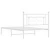 vidaXL Bettgestell mit Kopfteil Metall Wei&szlig; 107x203 cm