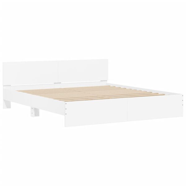 vidaXL Bettgestell mit Kopfteil Wei&szlig; 160x200 cm