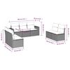 vidaXL 7-tlg. Garten-Sofagarnitur mit Kissen Grau Poly Rattan