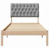 vidaXL Bettgestell mit gepolstertem Kopfteil Braun 75 x 190 cm