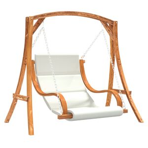 vidaXL Hollywoodschaukel mit Auflage Massivholz Fichte mit Teak-Finish
