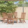 vidaXL Klappbare Gartenst&uuml;hle 4 Stk. Massivholz Teak