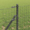 vidaXL Zaun mit Pfosten Grau 0,8 x 25 m Stahl und PVC