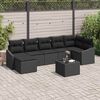 vidaXL Garten-Sofa-Set mit Kissen 8 pcs Schwarz Poly-Rattan