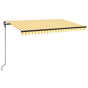 vidaXL Markise Manuell Einziehbar 450x300 cm Gelb und Wei&szlig;