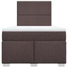vidaXL Boxspringbett mit Matratze Dunkelbraun 120x200 cm Stoff