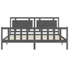 vidaXL Massivholzbett mit Kopfteil Grau 200x200 cm